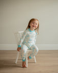 Blue Toile 2 Piece Bamboo Pajama Set