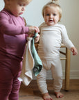 Bone Ribbed Solid 2 Piece Bamboo Pajama Set