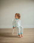 Blue Toile 2 Piece Bamboo Pajama Set