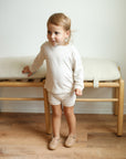 Bone Ribbed Solid Bamboo Lounge Set - Top & Bottom