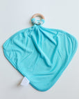 Blue Toile Bamboo Lovie with Wooden Ring