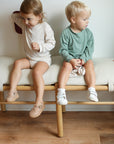 Bone Ribbed Solid Bamboo Lounge Set - Top & Bottom