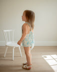 Blue Toile Bamboo Sun Bubble with Adjustable Straps