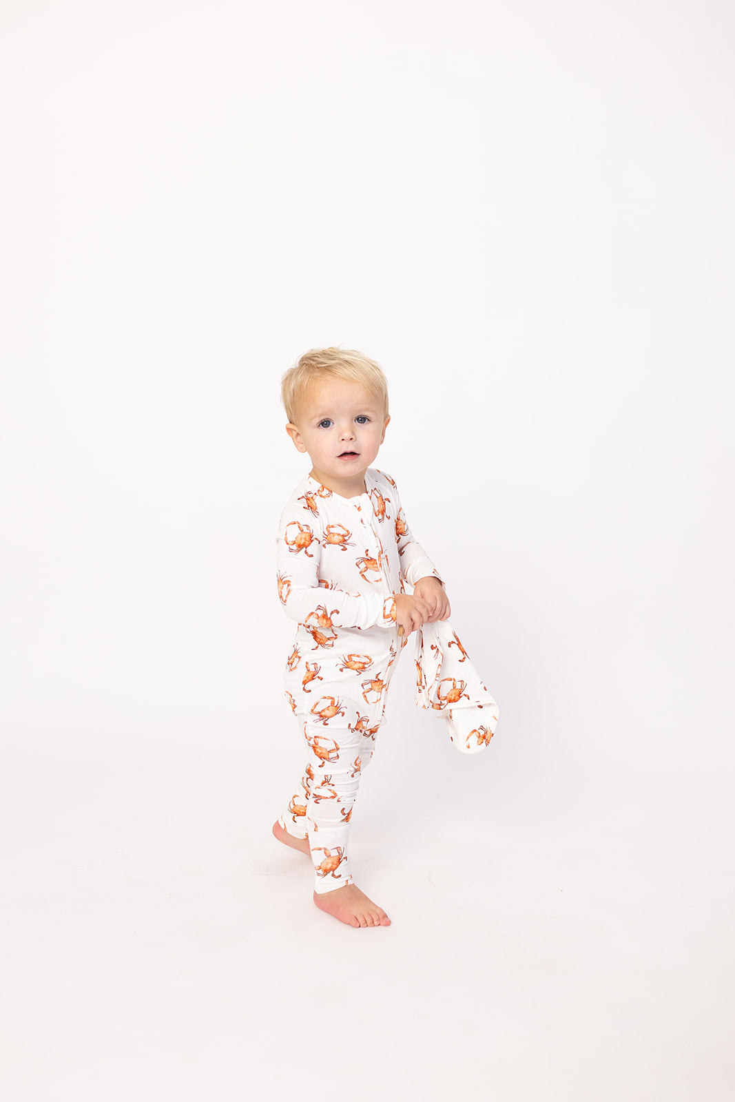 Zipper Baby Pajamas | Super Soft Viscose Bamboo | Orange Crab