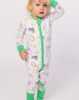 Mardi Gras White Double Zipper Bamboo Sleeper