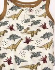 Dino Bamboo Henley Onesie with Snaps