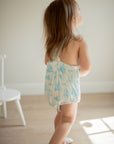 Blue Toile Bamboo Sun Bubble with Adjustable Straps