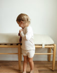 Bone Ribbed Solid Bamboo Lounge Set - Top & Bottom