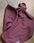 Mulberry Ribbed Bamboo Lovie with Wooden Ring