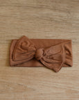 Pecan Solid Bamboo Bow Headband