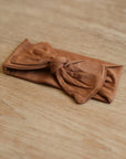 Pecan Solid Bamboo Bow Headband