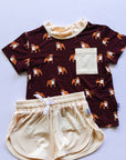 Maroon Bulldog Bamboo Varsity Short Set - T-shirt & Shorts