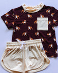 Maroon Bulldog Bamboo Varsity Short Set - T-shirt & Shorts