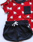 Red Bulldog Bamboo Varsity Short Set - T-shirt & Shorts