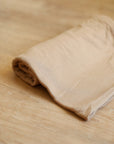 Cafe au lait Ribbed Solid Bamboo Swaddle Blanket