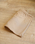 Cafe au lait Ribbed Solid Bamboo Swaddle Blanket