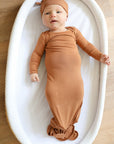 Pecan Solid Bamboo Knotted Gown