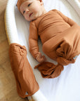 Pecan Solid Bamboo Knotted Gown