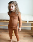 Pecan Solid 2 Piece Bamboo Pajama Set