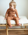 Pecan Solid Double Zipper Bamboo Sleeper