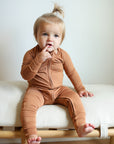 Pecan Solid Double Zipper Bamboo Sleeper