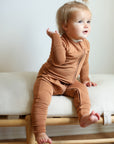 Pecan Solid Double Zipper Bamboo Sleeper