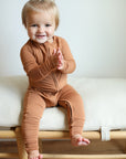 Pecan Solid Double Zipper Bamboo Sleeper