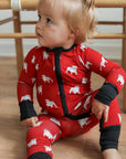 Red Bulldog Double Zipper Bamboo Sleeper