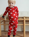 Red Bulldog 2 Piece Bamboo Pajama Set
