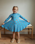 Red Arch Bamboo Turtleneck Twirl Dress