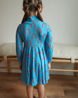Red Arch Bamboo Turtleneck Twirl Dress