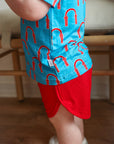 Red Arch Bamboo Varsity Short Set - T-shirt & Shorts