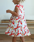 Crawfish Bamboo Tiered Twirl Dress - with Pockets