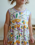 Mardi Gras Bamboo Tiered Twirl Dress - with Pockets