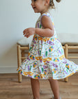 Mardi Gras Bamboo Tiered Twirl Dress - with Pockets