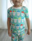 Blue Snowball 2 Piece Bamboo Pajama Set