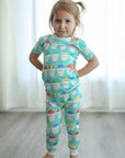 Blue Snowball 2 Piece Bamboo Pajama Set