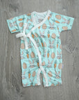 Blue Bunny Bamboo Kimono Onesie with Snaps