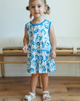 Blue Crab Bamboo Tiered Twirl Dress - with Pockets