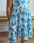 Blue Crab Bamboo Tiered Twirl Dress - with Pockets