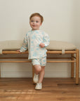 Blue Toile Bamboo Sweatshirt Set - Top & Bottom