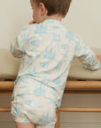 Blue Toile Bamboo Sweatshirt Set - Top & Bottom