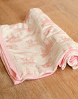 Pink Toile Bamboo Swaddle Blanket