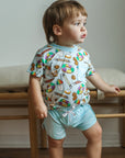 Blue Southern Sweets Bamboo Varsity Short Set - T-shirt & Shorts