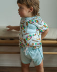 Blue Southern Sweets Bamboo Varsity Short Set - T-shirt & Shorts