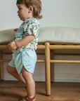 Blue Southern Sweets Bamboo Varsity Short Set - T-shirt & Shorts