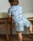 Blue Oyster Bamboo Varsity Short Set - T-shirt & Shorts