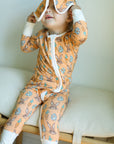 Orange Bunny Double Zipper Bamboo Sleeper