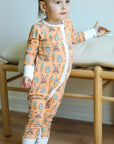 Orange Bunny Double Zipper Bamboo Sleeper