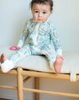 Blue Bunny Double Zipper Bamboo Sleeper